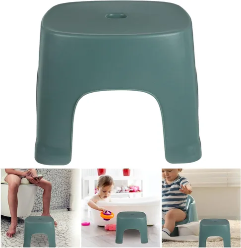 Miniatura 3 de Taburete de pie para taburete de plástico para baño, inodoro, diseño antideslizante, color para entrenamiento de inodoro y uso diario Verde