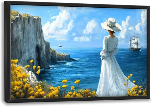 Miniatura 126 de Cuadros Grandes Enmarcados Arte de Pared para Sala de Estar, Lobos del Bosque Decoración de Pared de Gran Tamaño Lobo Animal Impresión en Lienzo