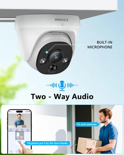 Miniatura 2 de OOSSXX (4K HD y ángulo ultra amplio de 130°) Audio bidireccional 8MP Cámaras IP domo PoE cableadas para sistema de cámaras de seguridad del hogar al