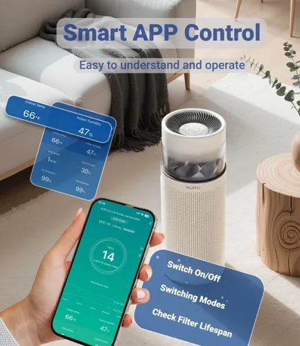 Miniatura 6 de Purificador de aire 2 en 1 con humidificador, purificadores de aire para el hogar, habitación grande, humidificador y purificador de aire en un