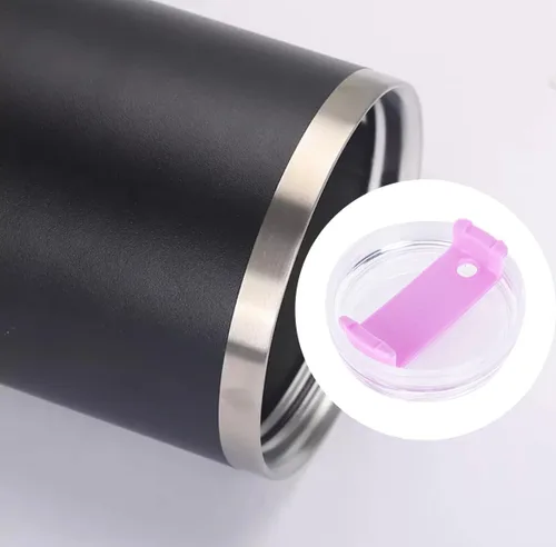 Miniatura 3 de Paquete de 2 tapas para vaso de 40 onzas compatibles con Stanley Quencher, cubiertas de vaso de acero inoxidable a prueba de derrames y resistentes