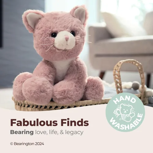 Miniatura 3 de Bearington Mew Mew The Pink Kitty - Peluche de 10.5 pulgadas, peluche de gato, gato Stuffy