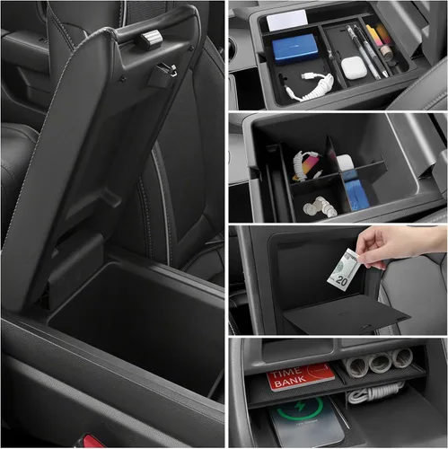 Miniatura 20 de Organizador de Monedas para Consola Central Compatible con Toyota 2016-2020 2021 2022 2023 Tacoma, Accesorios ABS, Portavasos, Caja de Almacenamiento