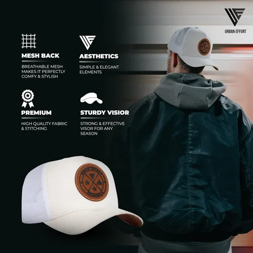 Miniatura 81 de Urban Effort Gorra trasera de malla, para hombres y mujeres, gorra de béisbol de 5 paneles, gran cierre a presión para caza y senderismo