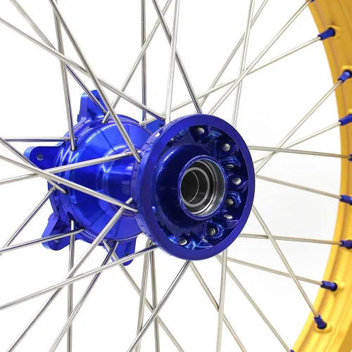Miniatura 5 de KKE 1.6 x 21/2.15 x 18 ruedas de fundición de Enduro para YAMAHA YZ125 YZ250 1999-2026 YZ250F YZ450F 2003-2026 YZ250F WR250F WR450F 2026 borde dorado