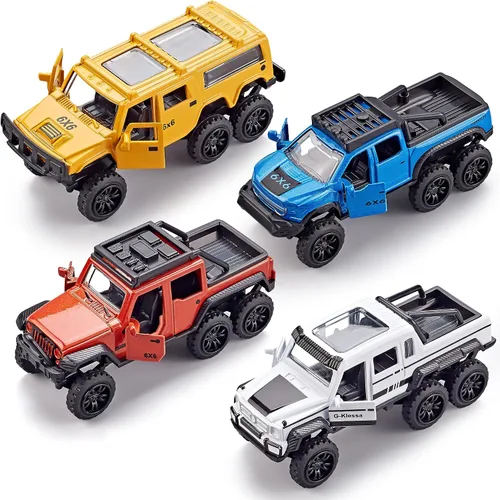 Miniatura 11 de KIDAMI Juego de 5 autos de juguete de metal fundido a presión, puertas que se abren, ambulancia de autos retrocedentes, paquete de regalo para niños