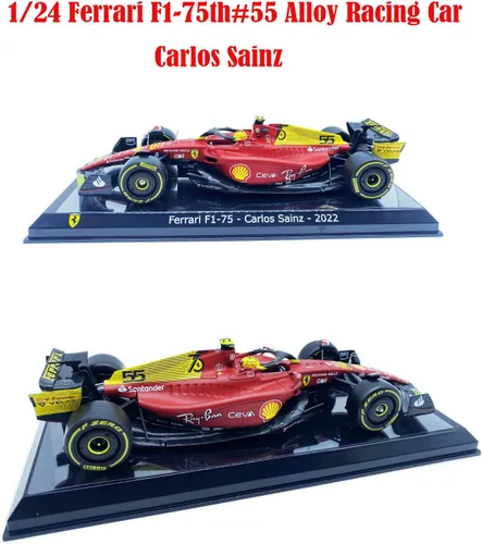 Miniatura 2 de HTLNUZD Bburag 24/1/2022 Nuevo F1-75#55 para Ferrari 75 aniversario Sainz Estático Fórmula Uno Aleación Coche de carreras de aleación fundido