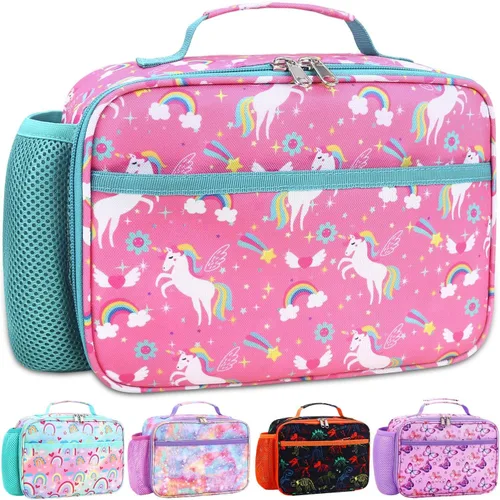 Miniatura 47 de RHCPFOVR Lonchera para niños – Lonchera aislada para niños y niñas, bolsa de almuerzo lavable y lonchera reutilizable para niños pequeños a prueba