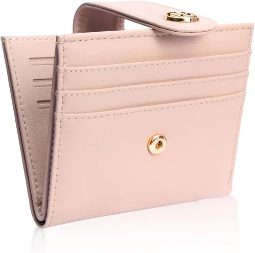 Miniatura 14 de FUNTOR - Carteras pequeñas para mujer, soporte delgado y plegable para tarjetas de crédito con bolsillo para monedas con cremallera, A: Negro