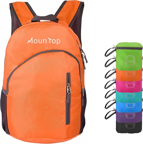 Miniatura 7 de MounTop Mochila resistente al agua plegable ligera al aire libre para viajes senderismo equitación Verde