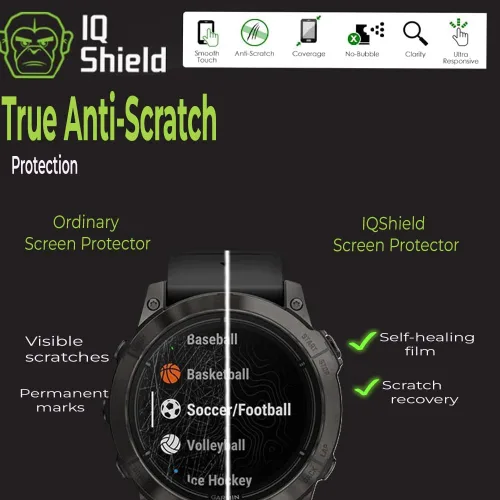 Miniatura 3 de IQShield Paquete de 6 protectores de pantalla para Garmin Fenix 7/7 Pro (solar/zafiro solar) (1.850 in) / Epix (Gen 2) / Epix Pro (1.772 pulgadas)