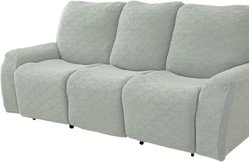 vctops Fundas elásticas para sofá reclinable de 8 piezas, fundas de jacquard grande para sofá reclinable de 3 asientos, protector suave Blanco