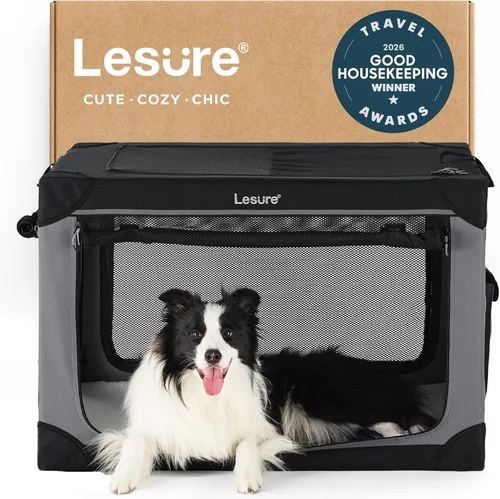 Miniatura 8 de Lesure Shown on TODAY Show Jaula Suave Plegable para Perros - Jaula de Viaje Portátil de 30 Pulgadas para Perros Medianos Interior y Exterior