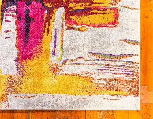 Miniatura 8 de Tapete abstracto Unique Loom, colección Estrella, moderno, multiárea, Polipropileno, beige, amarillo (Beige/Yellow)