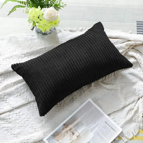 Miniatura 299 de Artscope Fundas de Almohada de Pana a Rayas Acogedoras Súper Suaves Decorativas Cuadradas Fundas de Cojín para Sofá Sillón Dormitorio Decoración