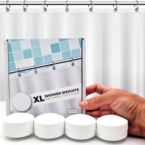 Miniatura 14 de Pesos magnéticos potentes anti-soplado para cortina de ducha para una experiencia de baño sin salpicaduras - Envueltos en silicona 360° - Nunca se