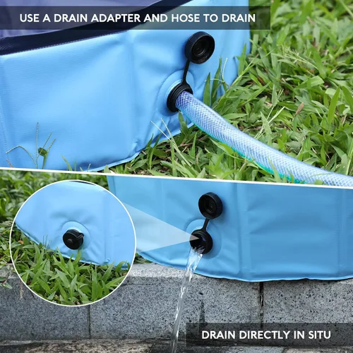 Miniatura 4 de Piscina para perros – Piscina plegable de plástico duro para niños, 63 x 12 pulgadas, piscina portátil de PVC para perros, piscina para interiores
