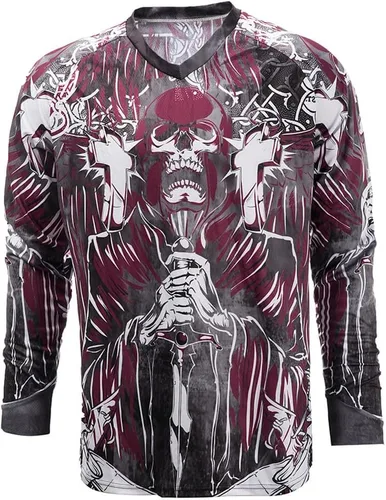 Miniatura 176 de Hotlion Camiseta de ciclismo para hombre, manga larga, MTB Motocross, ropa de carreras todoterreno