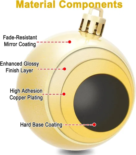Miniatura 6 de AMS Esferas de Navidad de 2.36 pulgadas/60mm, 34 unidades, adornos grandes, decoraciones para fiestas, inastillables, colgantes festivos para Negro