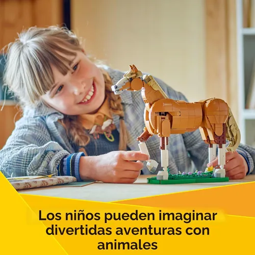 Miniatura 3 de LEGO Creator 3 en 1 hermoso juguete de construcción de caballos para niños, bloques de construcción y juguete de aprendizaje para niñas y niños, a