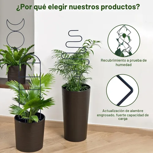Miniatura 3 de Wellsign Enrejado de plantas de interior para plantas trepadoras, enrejado de metal de jardín pequeño de 16 pulgadas para plantas en macetas al aire