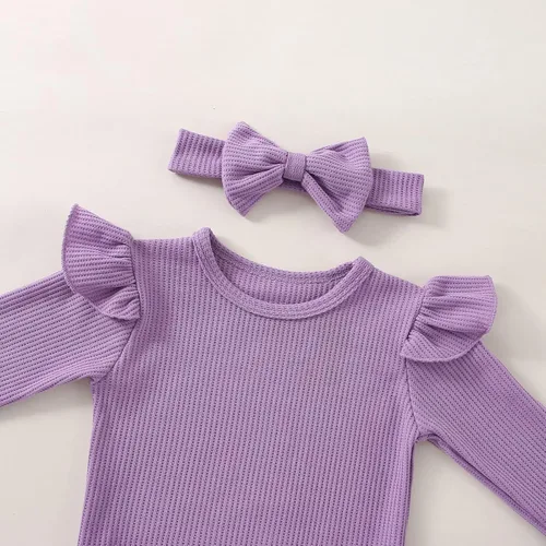 Miniatura 7 de Conjunto de ropa de bebé niña para otoño e invierno, conjunto de sudadera de manga larga y pantalones con diadema
