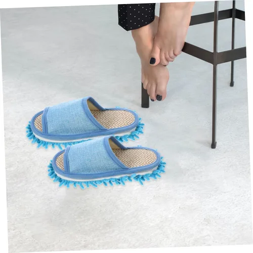 Miniatura 9 de Zapatillas de limpieza de pisos de microfibra, zapatos lavables para limpiar el polvo, zapatos de trapeador desmontables para limpieza de pisos