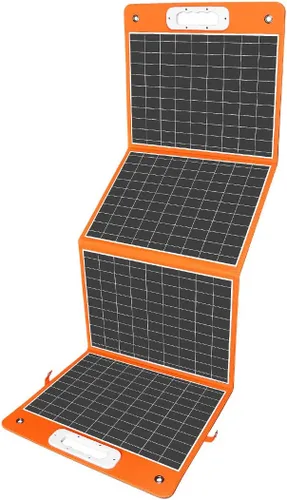 Flashfish - Panel solar plegable de 100 W y 18 V, cargador solar de alta eficiencia con salida de CC y puerto USB.C QC3.0 de 65 W para estación de