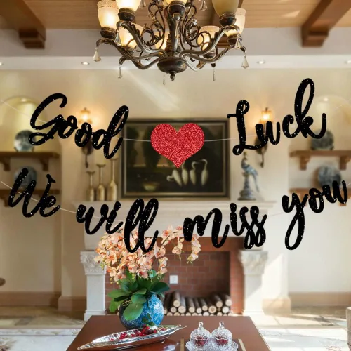 Miniatura 9 de PALASASA Cartel de «Good Luck We Will Miss You», «Despedida, jubilación», fiesta de graduación, oficina, trabajo, despedida, suministros