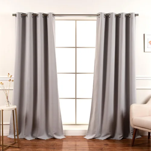 Miniatura 53 de Best Home Fashion Paneles de cortinas opacas con aislamiento térmico de alta calidad para tratamiento de ventanas, para dormitorio, acero inoxidable