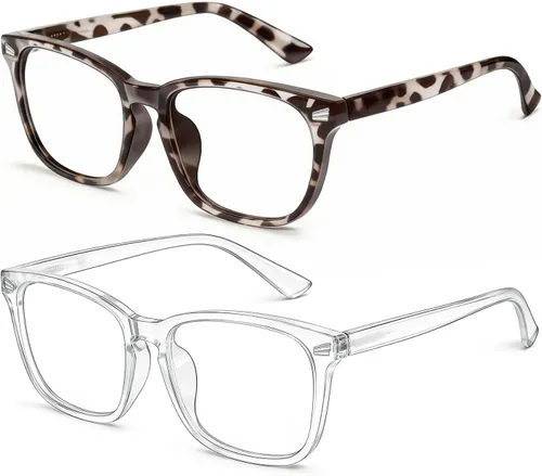 Miniatura 10 de Gafas de luz azul para niños y niñas, paquete de 2 lentes de luz azul para adolescentes y niños, anteojos falsos, anteojos para niños pequeños, de 6