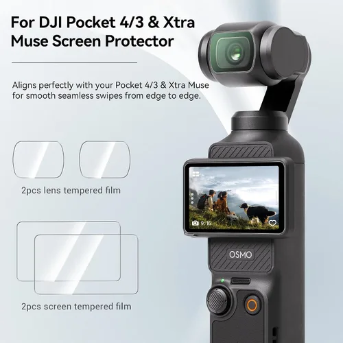 Miniatura 5 de CYNOVA DJI Osmo Pocket 3 Protector de Pantalla, Protector de Lente para DJI Osmo Pocket 3 Accesorios con Película de Pantalla LCD de Vidrio