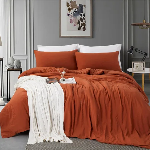 Miniatura 8 de Funda de edredón de tamaño individual, juego de ropa de cama de 2 piezas (1 funda de edredón y 1 funda de almohada), funda de edredón suave