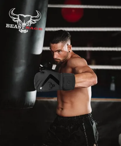 Miniatura 4 de BEAST RAGE Guantes de boxeo Muay Thai Kickboxing MMA Bolsa de Lucha Entrenamiento Golpe Entrenamiento Hombres Mujeres Sparring Fitness Mitones