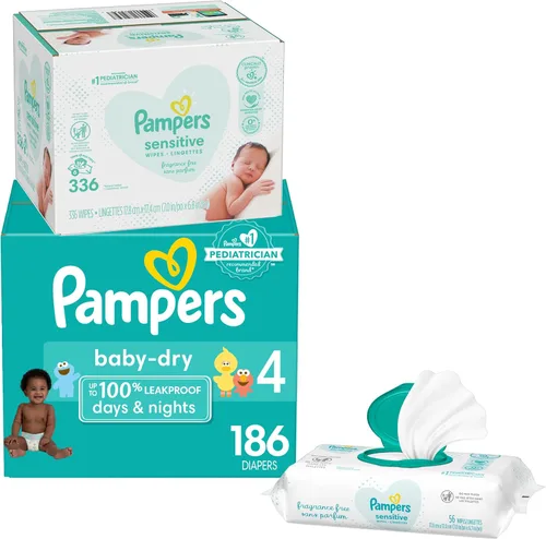 Miniatura 12 de PAMPERS - Pañales desechables Baby Dry talla 5 por 164 unidades; suministro para un mes que incluye 6 paquetes con tapa de toallitas para bebé por