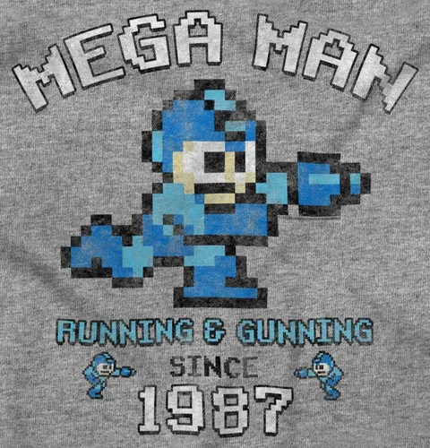 Miniatura 2 de Brisco Brands Retro Mega Man Running and Gunning Camiseta de manga larga para hombres y mujeres