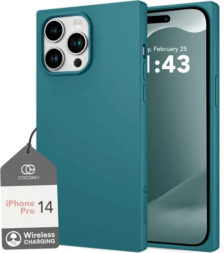 Cocomii - Funda rectangular compatible con iPhone 14 Pro - Silicona suave al tacto, forro de microfibra, para mujeres, niñas, hombres, funda 4-Verde