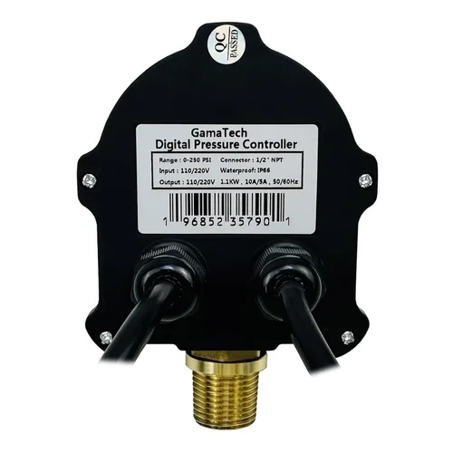 Miniatura 7 de GamaTech - Interruptor de presión ajustable digital de 110 V/220 V, 10 A/5 A, para bomba de agua y bomba de aire, 1/2 pulgada macho NPT, 0-230 psi