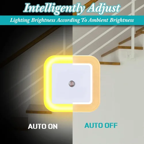 Miniatura 4 de Hortsun Paquete de 24 Luces Nocturnas LED que se Enchufan a la Pared con Sensor Inteligente de Oscuridad Automático, Luces Enchufables Automáticas