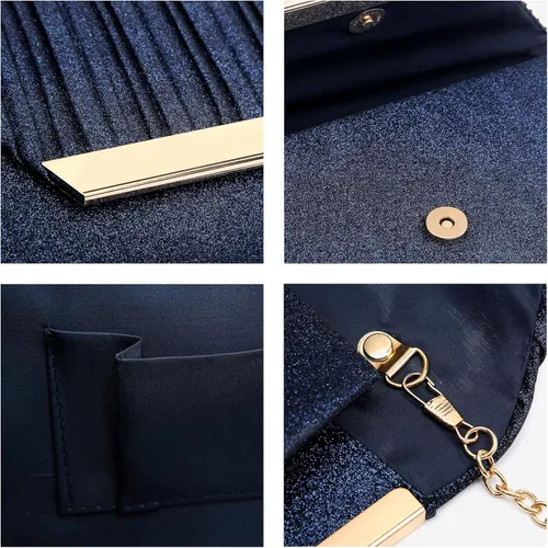 Miniatura 6 de Dasein Bolsas de mano de noche con purpurina para mujer, monederos formales para fiesta, boda, cadena, cóctel, baile de graduación
