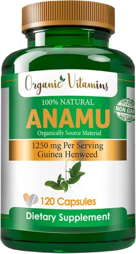 Miniatura 4 de Vitaminas Orgánicas Anamu 1250mg 100% Cultivado Orgánicamente 120 Cápsulas Petiveria Allicea