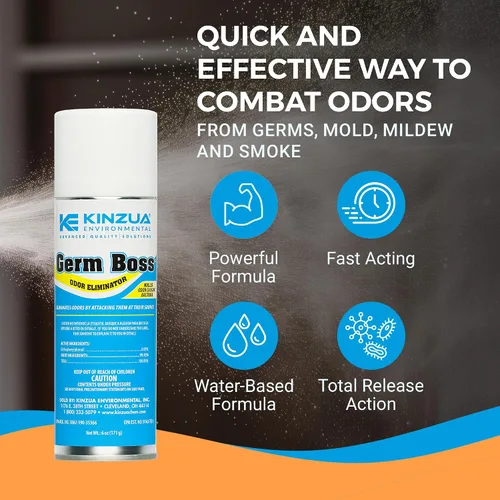 Miniatura 4 de Kinzua Environmental Germ Boss - Eliminador de olores fuerte, nebulizador de limpieza y desodorización de acción rápida, nebulizador de bomba