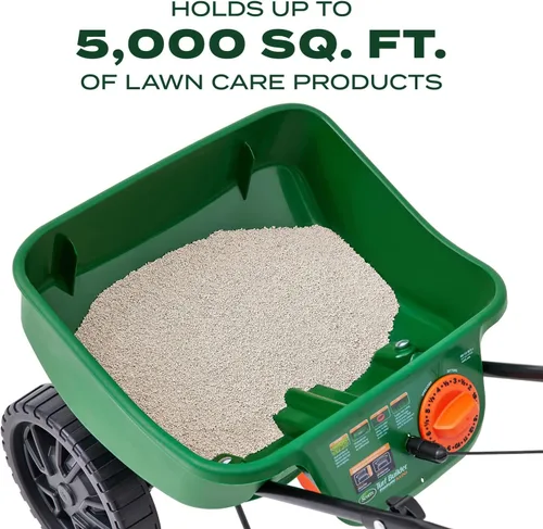 Miniatura 5 de Scotts Turf Builder EdgeGuard - Mini esparcidor de difusión para semillas, maleza y fertilizante, sal, derretimiento de hielo, esparcidor manual