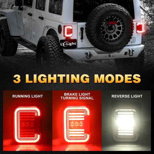 Miniatura 2 de Luces traseras LED aprobadas por el DOT, luces de marcha atrás superbrillantes de 20 W con EMC compatibles con Jeep Wrangler JK&JKU 2007-2017, luz