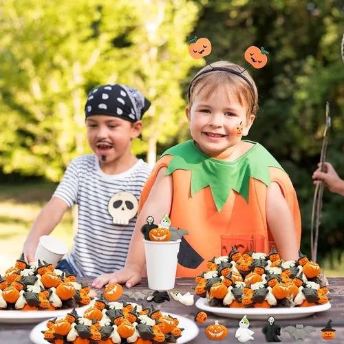 Miniatura 6 de Borradores de Halloween para niños, 35 piezas de borradores de calabaza 3D a granel para premios de clase de estudiantes, recompensa de juego, caja