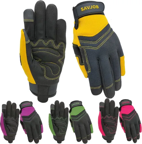 Guantes de trabajo de seguridad para hombres y mujeres, guantes de trabajo utilitarios, guantes de mecánico, guantes de trabajo de patio, ajuste de