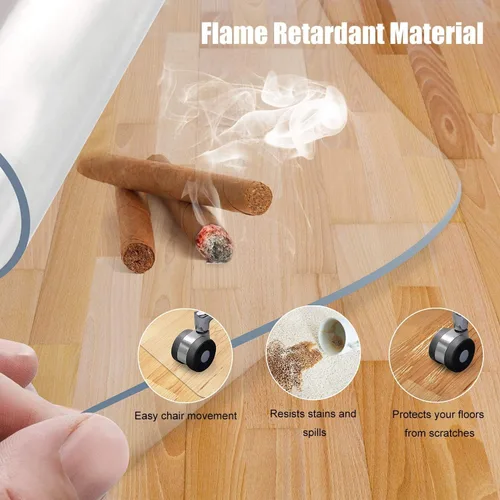 Miniatura 5 de Azadx Tapete para silla de oficina para suelo de madera dura, transparente para un fácil deslizamiento y protección, protector de suelo para debajo