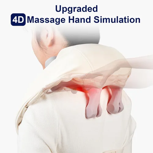 Miniatura 2 de Masajeador inalámbrico de cuello y hombros con calor, amasado de 10 cabezas, almohada masajeadora Shiatsu para cuello, hombros, espalda, regalos