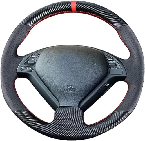 Miniatura 12 de Loncky - Funda de cuero para volante color beige, ajuste personalizado para Infiniti G37/ Infiniti G35/ Infiniti EX35 /Infiniti EX25/ Infiniti EX37