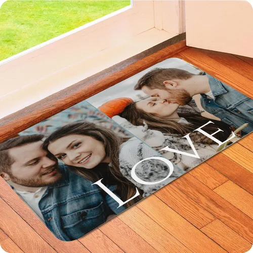 Miniatura 12 de Tapete personalizado para puerta con imagen, logotipo, nombre, texto, antideslizante, lavable, rectangular, personalizable con estampado, tapete